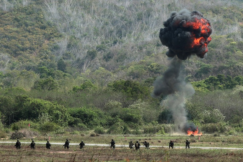 Cobra Gold, latihan militer multilateral tahunan terbesar Asia, di provinsi Chonburi, Thailand, Kamis (26/2/2026). (REUTERS/Chalinee Thirasupa)