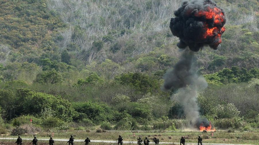 Cobra Gold, latihan militer multilateral tahunan terbesar Asia, di provinsi Chonburi, Thailand, Kamis (26/2/2026). (REUTERS/Chalinee Thirasupa)