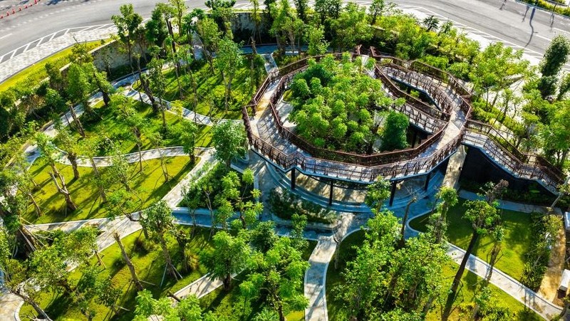 Taman Bundaran Sumbu Kebangsaan Timur di IKN. (Dok. IKN)