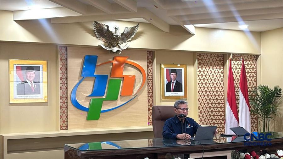 Deputi Bidang Statistik Distribusi dan Jasa BPS Ateng Hartono. (CNBC Indonesia/Zahwa Madjid)