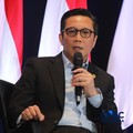 Pjs Direktur Utama BEI, Jeffrey Hendrik menyampaikan pemaparan dalam acara Market Outlook 2026 di Bursa Efek Indonesia, Jakarta, Selasa (3/3/2026). (CNBC Indonesia/Faisal Rahman)