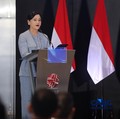 Pjs Ketua Dewan Komisioner OJK, Friderica Widyasari Dewi menyampaikan sambutan dalam acara Market Outlook 2026 di Bursa Efek Indonesia, Jakarta, Selasa (3/3/2026). (CNBC Indonesia/Faisal Rahman)