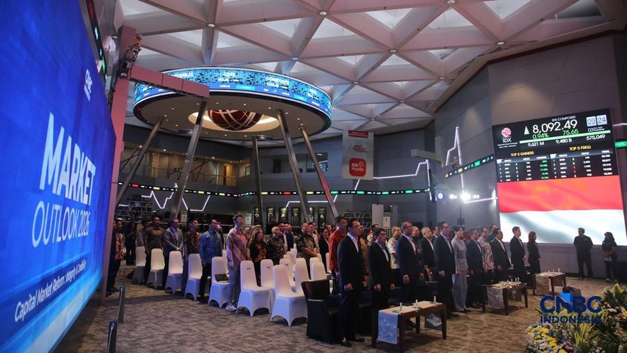 Suasana seminar acara Market Outlook 2026 di Bursa Efek Indonesia, Jakarta, Selasa (3/3/2026). (CNBC Indonesia/Faisal Rahman)