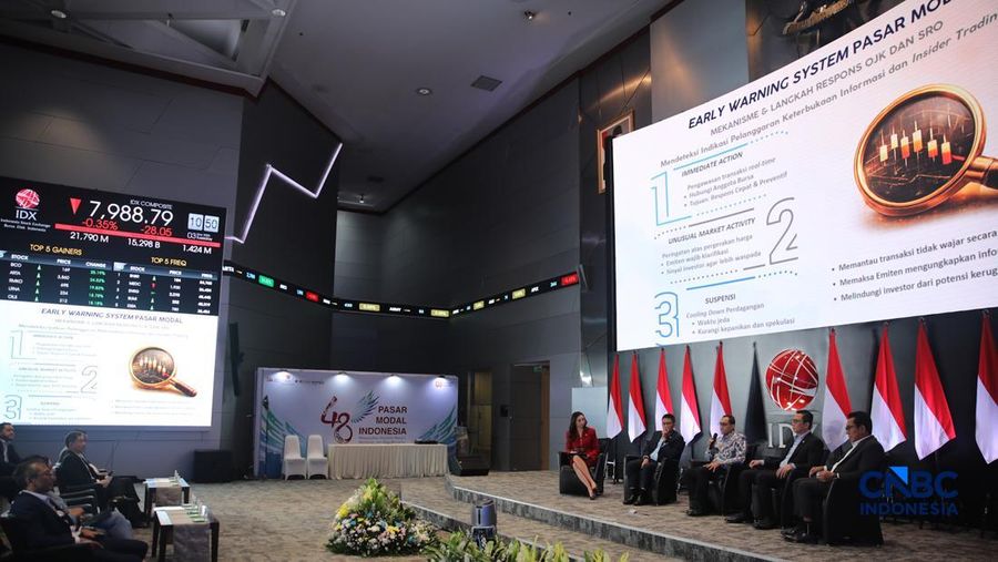 Suasana seminar acara Market Outlook 2026 di Bursa Efek Indonesia, Jakarta, Selasa (3/3/2026). (CNBC Indonesia/Faisal Rahman)