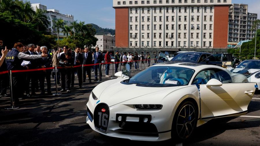 Luxury cars are on display, as Taiwan auctions off luxury cars linked to the Cambodian scam centre Prince Group, in Taipei, Taiwan, March 2, 2026. REUTERS/Ann Wang