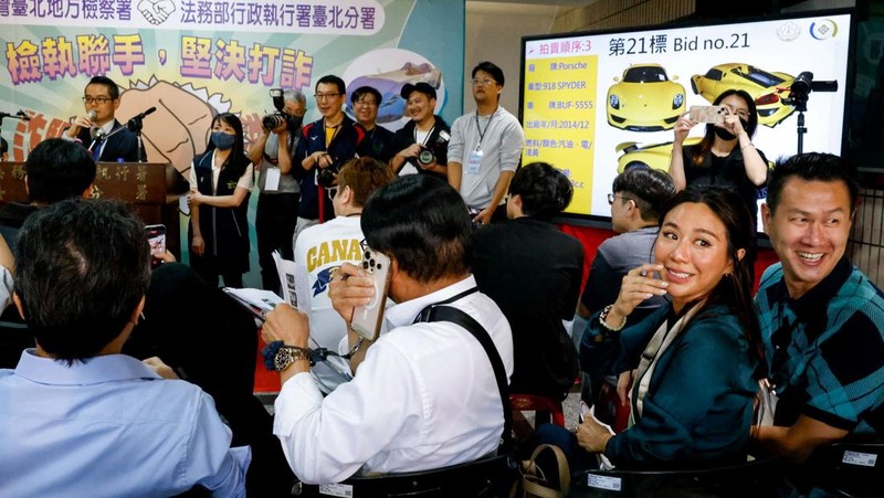Luxury cars are on display, as Taiwan auctions off luxury cars linked to the Cambodian scam centre Prince Group, in Taipei, Taiwan, March 2, 2026. REUTERS/Ann Wang