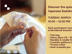 Hadir Kembali! Workshop Seni Bordir Jepang yang Cocok untuk Pemula