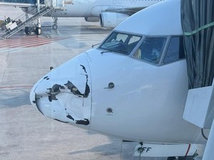 Hidung Pesawat Garuda Indonesia Rusak saat Tiba di Pekanbaru