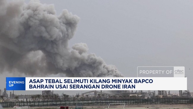 Asap Selimuti Kilang Minyak Bapco Bahrain Usai Serangan Drone Iran