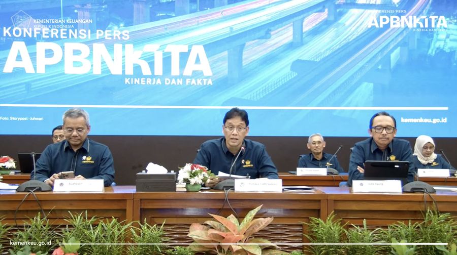 Menteri Keuangan (Menkeu), Purbaya Yudhi Sadewa saat menyampaikan pemaparan dalam konferensi pers APBN KiTa Edisi Maret 2026 di kantor pusat Kementerian Keuangan, Jakarta Pusat, Rabu (11/3/2026).