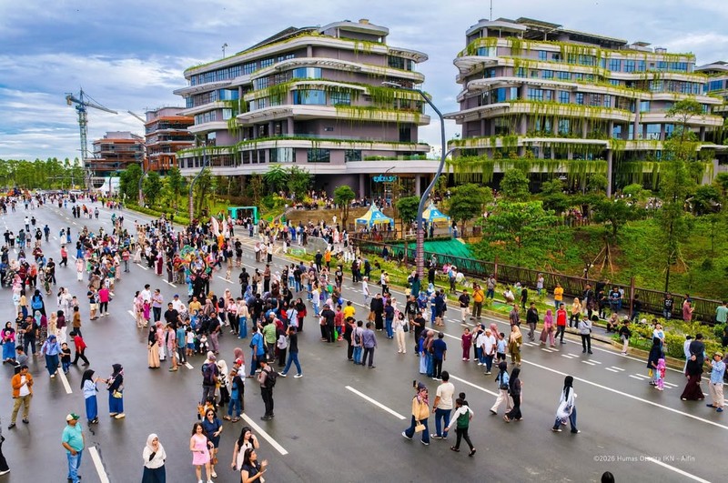 Pemerintah memastikan estetika tata kota di Ibu Kota Nusantara (IKN) dirancang secara matang sebagai bagian dari konsep kota pintar. (Instagram/ikn_id)