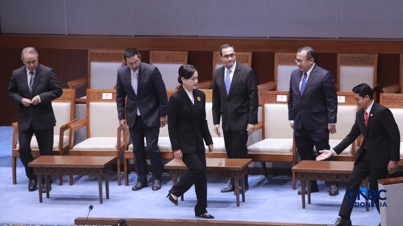 Dewan Perwakilan Rakyat (DPR) RI menggelar Rapat Paripurna ke-16 Masa Persidangan IV Tahun Sidang 2025-2026 pada Kamis (12/3/2026). (CNBC Indonesia/Muhammad Sabki)