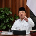 Menteri ATR/ Kepala BPN Nusron Wahid saat Rapat Koordinasi (Rakor) lanjutan Tim Terpadu Pengendalian Alih Fungsi Lahan Sawah, di Kantor Kementerian Koordinator (Kemenko) Bidang Pangan, Jakarta, Kamis (12/03/2026), Dok. Kementerian ATR/BPN