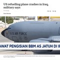 Video: Pesawat Pengisian BBM AS Jatuh di Irak Barat