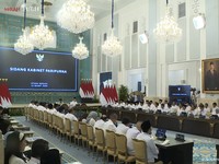 Sejumah Kabinet Menteri Merah Putih mengikuti Sidang Kabinet Paripurna, Istana Negara, Jakarta, Jumat (13/3/2026). (Tangkapan Layar Youtube/Sekretariat Presiden)