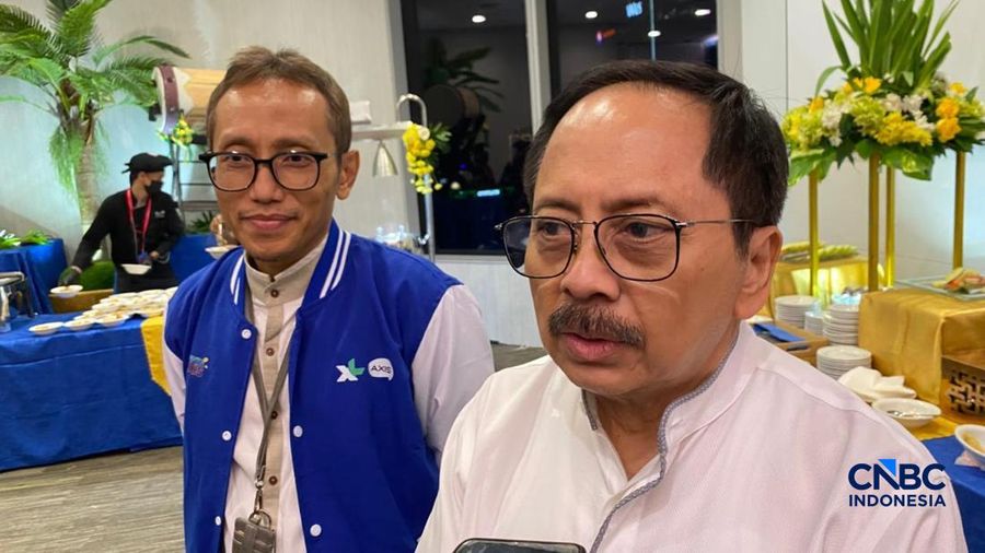 Direktur and Chief Regulatory Officer XLSMART, Merza Fachys, ditemui di Jakarta, Jumat malam (13/3/2026). (CNCB Indonesia/Novina)