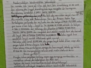 Ditemukan Keluarga, Begini Isi Diary Santri yang Meninggal di Kubu Raya