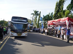 Pemkot Cilegon Berangkatkan 50 Bus Antar 2.000 Pemudik Pulang Kampung