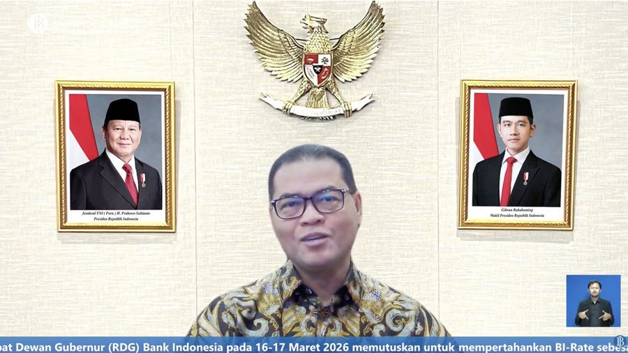 Deputi Gubernur Bank Indonesia, Ricky P. Gozali saat menyampaikan pemaparan dalam Konferensi pers Hasil Rapat Dewan Gubernur (RDG) bulan Maret 2026. (Tangkapan Layar Youtube/Bank Indonesia)
