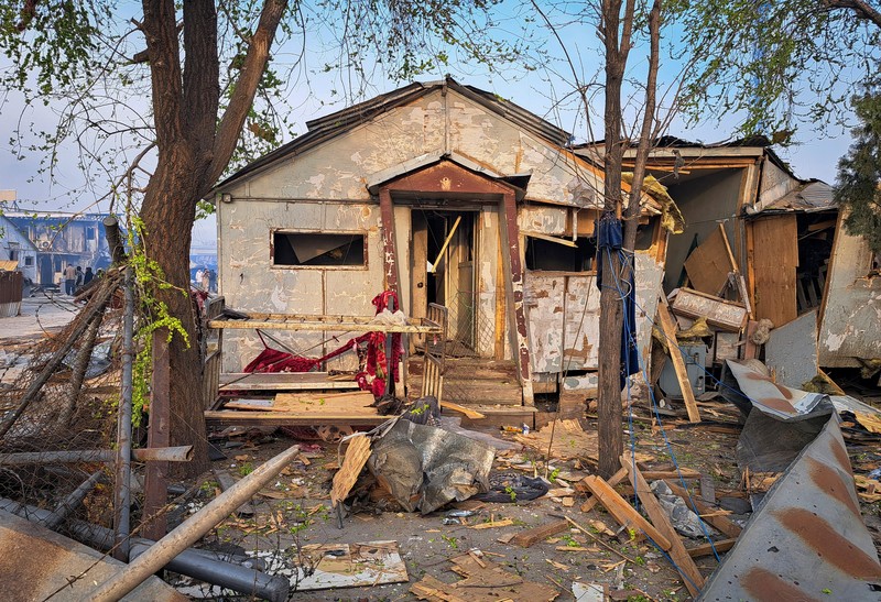 Kondisi rumah sakit rehabilitasi pengguna narkoba yang hancur akibat serangan udara Pakistan di Kabul, Afghanistan, Selasa (17/3/2026). (REUTERS/Sayed Hassib)
