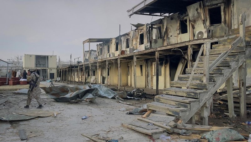 Kondisi rumah sakit rehabilitasi pengguna narkoba yang hancur akibat serangan udara Pakistan di Kabul, Afghanistan, Selasa (17/3/2026). (REUTERS/Sayed Hassib)