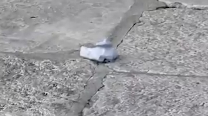 Sebuah area di kompleks Al-Aqsa, yang dikenal oleh orang Yahudi sebagai Bukit Bait Suci, diberi garis pembatas oleh setelah polisi Israel mengatakan mereka menemukan pecahan rudal di Kota Tua Yerusalem, Senin (16/3/2026). (Israel Police/Handout via REUTERS)