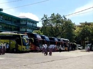 Ratusan Santri Ponpes Sunan Drajat Lamongan Mudik Jelang Lebaran