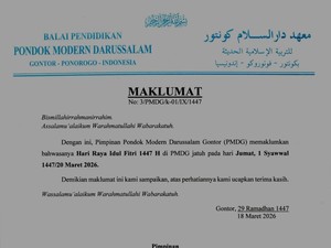 Pondok Modern Darussalam Gontor Umumkan Lebaran Besok