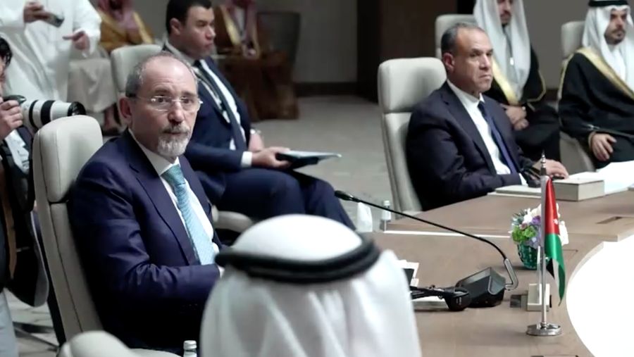 Pertemuan para menteri Arab dan Islam tentang keamanan regional di Riyadh, Arab Saudi, Kamis (19/1/2026). (Saudi Press Agency/Handout via REUTERS)