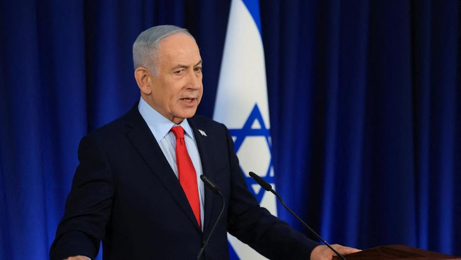 Perdana Menteri Israel Benjamin Netanyahu berbicara dalam konferensi pers, di tengah konflik AS-Israel dengan Iran, di Yerusalem, 19 Maret 2026. REUTERS/Ronen Zvulun/Pool