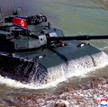 A tank manoeuvres in what North Korean state news agency KCNA reports is an offensive tactical drill involving a new type of tank, at a training base in Pyongyang, North Korea, March 19, 2026, in this picture released by North Korea's official Korean