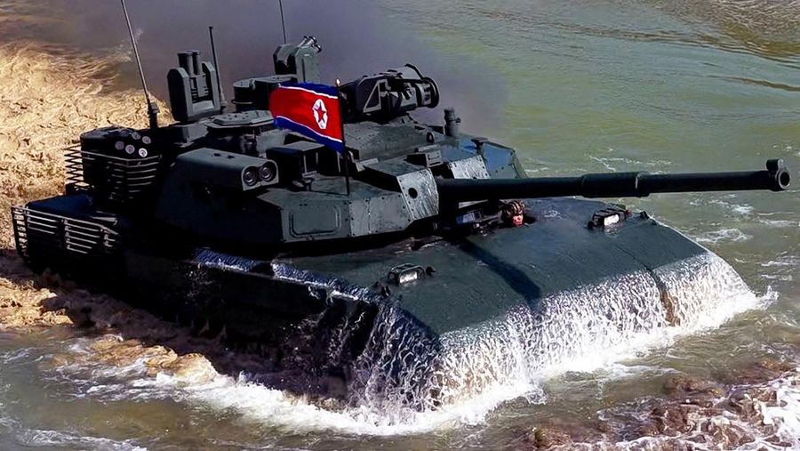 A tank manoeuvres in what North Korean state news agency KCNA reports is an offensive tactical drill involving a new type of tank, at a training base in Pyongyang, North Korea, March 19, 2026, in this picture released by North Korea's official Korean