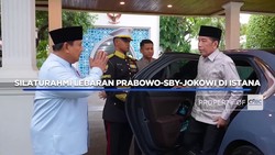 Video: Momen Jokowi-SBY Gandeng Prabowo Rayakan Lebaran di Istana