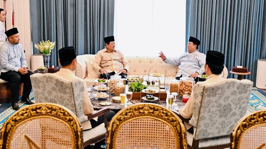 Kehadiran para pejabat negara dan tokoh bangsa mewarnai gelar griya Hari Raya Idulfitri 1447 Hijriah yang diselenggarakan Presiden Prabowo Subianto di Istana Kepresidenan Jakarta, Sabtu (21/3/2026). (Dok. BPMI Setpres)
