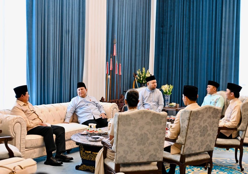 Kehadiran para pejabat negara dan tokoh bangsa mewarnai gelar griya Hari Raya Idulfitri 1447 Hijriah yang diselenggarakan Presiden Prabowo Subianto di Istana Kepresidenan Jakarta, Sabtu (21/3/2026). (Dok. BPMI Setpres)