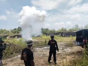Polres Pamekasan Musnahkan Barang Bukti Bahan Peledak Petasan