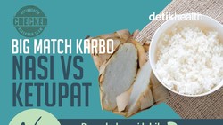 Infografis: Komparasi Nasi Vs Ketupat, Total Kalori hingga Kontribusi Energi
