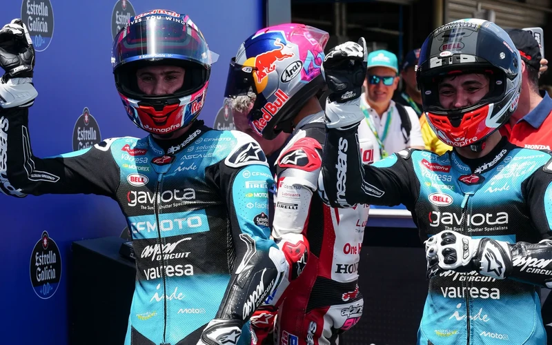 Pembalap Indonesia Veda Ega Pratama kembali cetak sejarah dengan meraih podium ketiga pada balapan Moto3 Brasil 2026 di Sirkuit Ayrton Senna, Minggu (22/3/2026). (Dok. MotoGP)