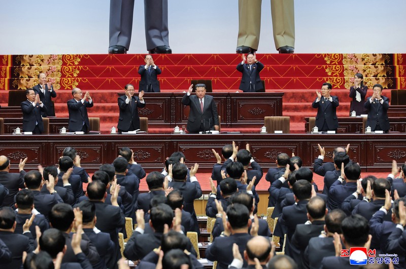 Badan legislatif Korea Utara (Korut) telah memilih kembali Kim Jong Un sebagai Presiden, Senin (23/3/2026). (via REUTERS/KCNA)