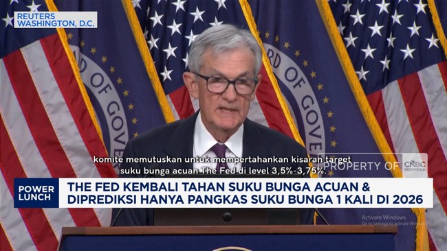 The Fed Kembali Tahan Suku Bunga, Diprediksi 1 Kali Pangkas di 2026