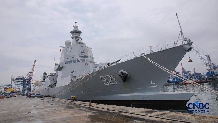Foto: Kapal Republik Indonesia Prabu Siliwangi-321 di Dermaga 107, Pelabuhan Tanjung Priok, Jakarta Utara, Jumat (27/3/2026). (CNBC Indonesia/Faisal Rahman)