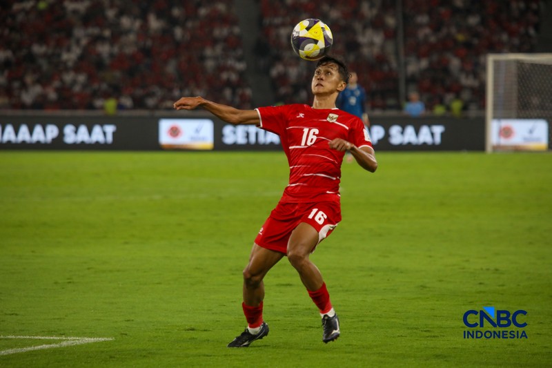 Timnas Indonesia meraih kemenangan 4-0 atas Saint Kitts &amp; Nevis dalam gelaran FIFA Series 2026 di Stadion Utama Gelora Bung Karno (SUGBK), Senayan Jakarta, Jumat (27/3/2026) malam. (CNBC Indonesia/Faisal Rahman)