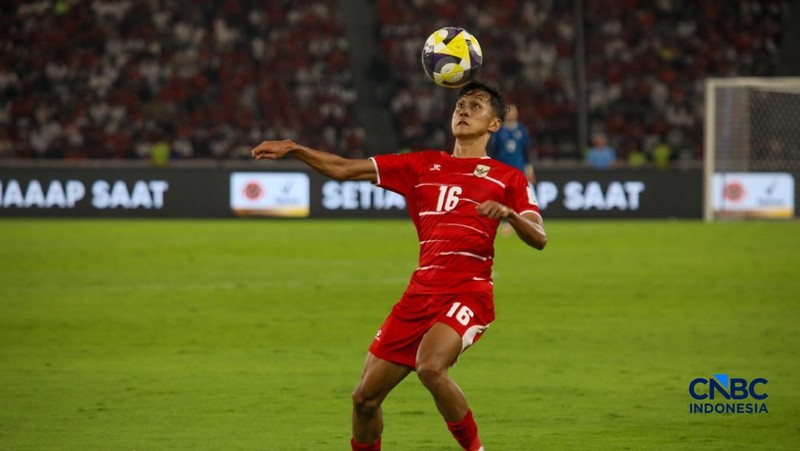 Timnas Indonesia meraih kemenangan 4-0 atas Saint Kitts & Nevis dalam gelaran FIFA Series 2026 di Stadion Utama Gelora Bung Karno (SUGBK), Senayan Jakarta, Jumat (27/3/2026) malam. (CNBC Indonesia/Faisal Rahman)
