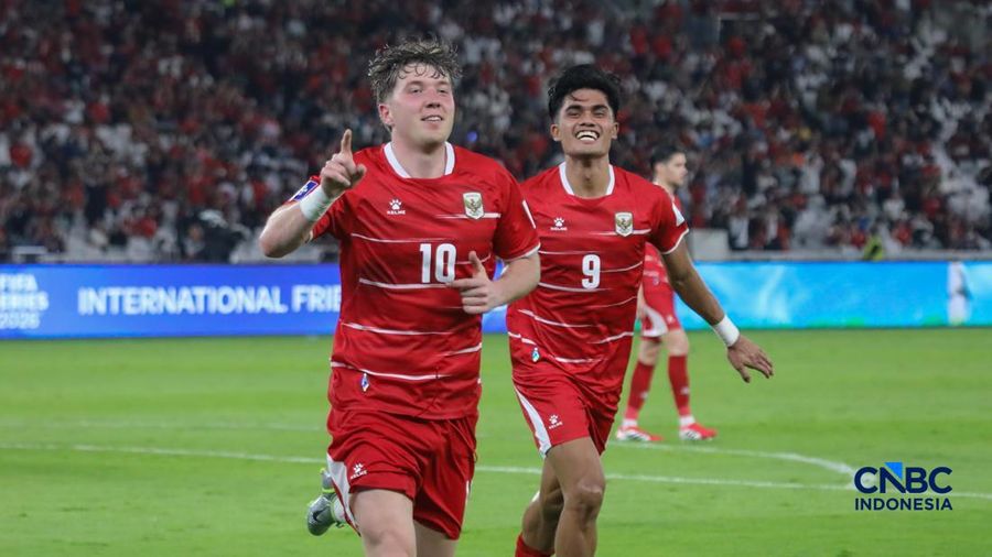 Timnas Indonesia meraih kemenangan 4-0 atas Saint Kitts & Nevis dalam gelaran FIFA Series 2026 di Stadion Utama Gelora Bung Karno (SUGBK), Senayan Jakarta, Jumat (27/3/2026) malam. (CNBC Indonesia/Faisal Rahman)