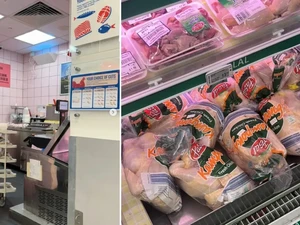 Bikin Resah! Supermarket Olah Daging Ayam Halal di Area Daging Babi
