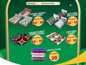 Transmart Full Day Sale! Bed Cover, Karpet, hingga Handuk Banting Harga