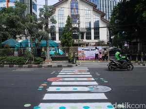 Video Melihat Zebra Cross Pac-Man Viral di Pancoran yang Bakal Dibongkar