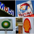 FOTO ARSIP: Gabungan foto arsip menunjukkan logo lima perusahaan minyak terbesar yang terdaftar di bursa saham; BP, Chevron, Exxon Mobil, Royal Dutch Shell, dan Total./Foto Arsip
