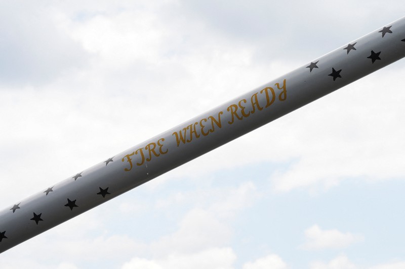 Kapal perang Amerika Serikat mencatat momen langka di kawasan Amerika Tengah. Kapal perusak rudal berpemandu USS Gridley berlabuh di Pelabuhan Kapal Pesiar Amador, Panama City, Minggu (29/3/2026). REUTERS/Enea Lebrun