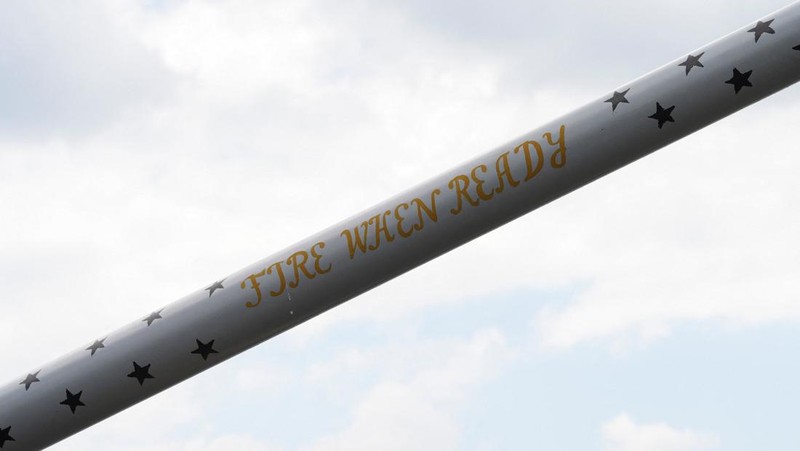 Kapal perang Amerika Serikat mencatat momen langka di kawasan Amerika Tengah. Kapal perusak rudal berpemandu USS Gridley berlabuh di Pelabuhan Kapal Pesiar Amador, Panama City, Minggu (29/3/2026). REUTERS/Enea Lebrun